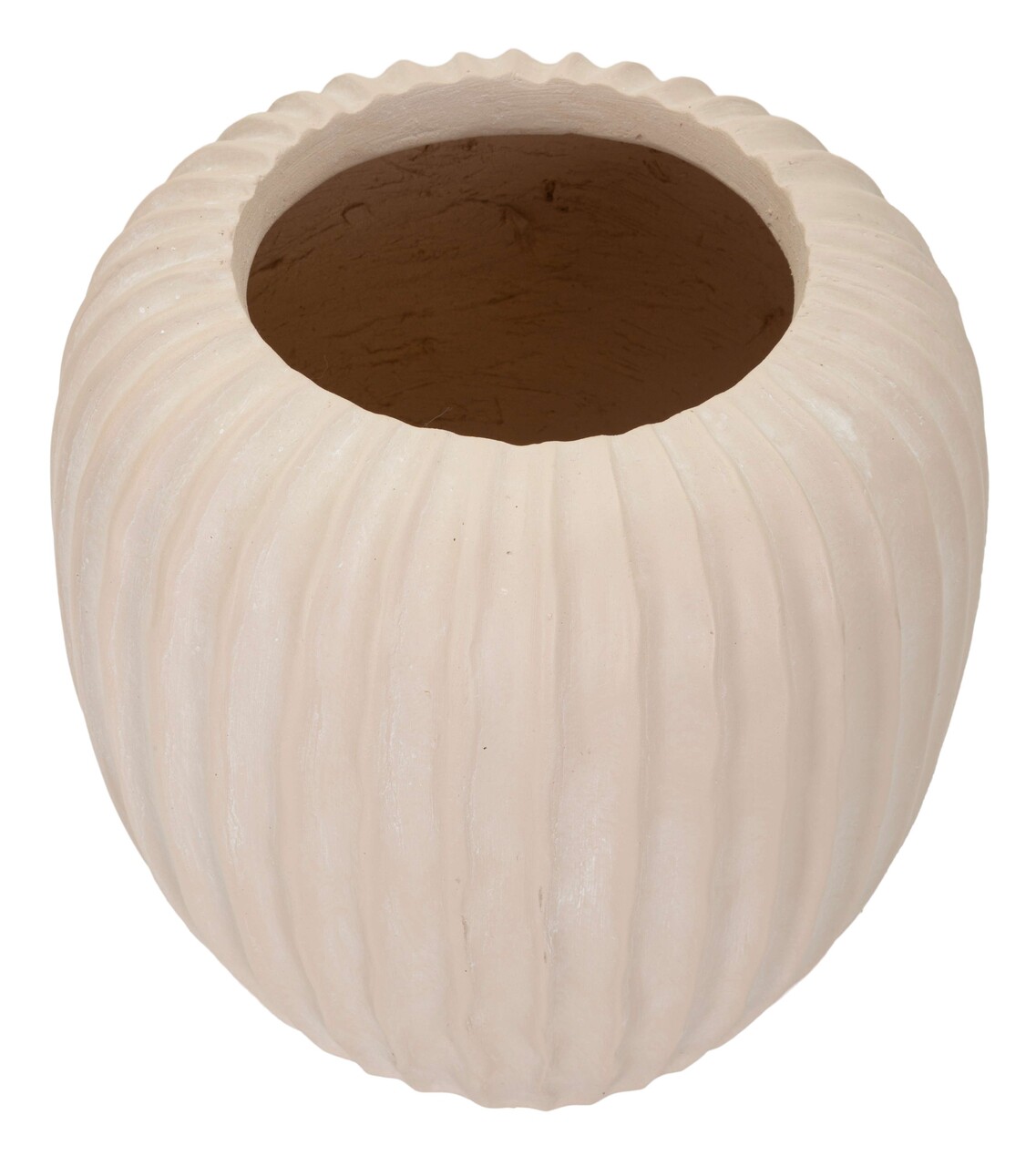 Vaza decorativa Mist, Mauro Ferretti, 26.5x26 cm, oxid de magneziu, crem