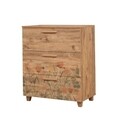 Comoda, Vella, Leva Gravis Tulip, 80 x 95 x 43 cm, pal melaminat, multicolor