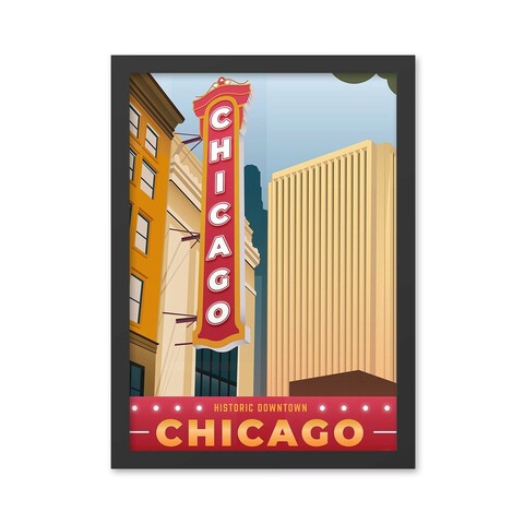 Tablou decorativ, Chicago (40 x 55), MDF , Polistiren, Multicolor