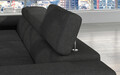 Coltar extensibil stanga 4 locuri ELTAP, Armd-73, Armando, 289x203x85 cm, lemn/poliester, gri inchis/negru