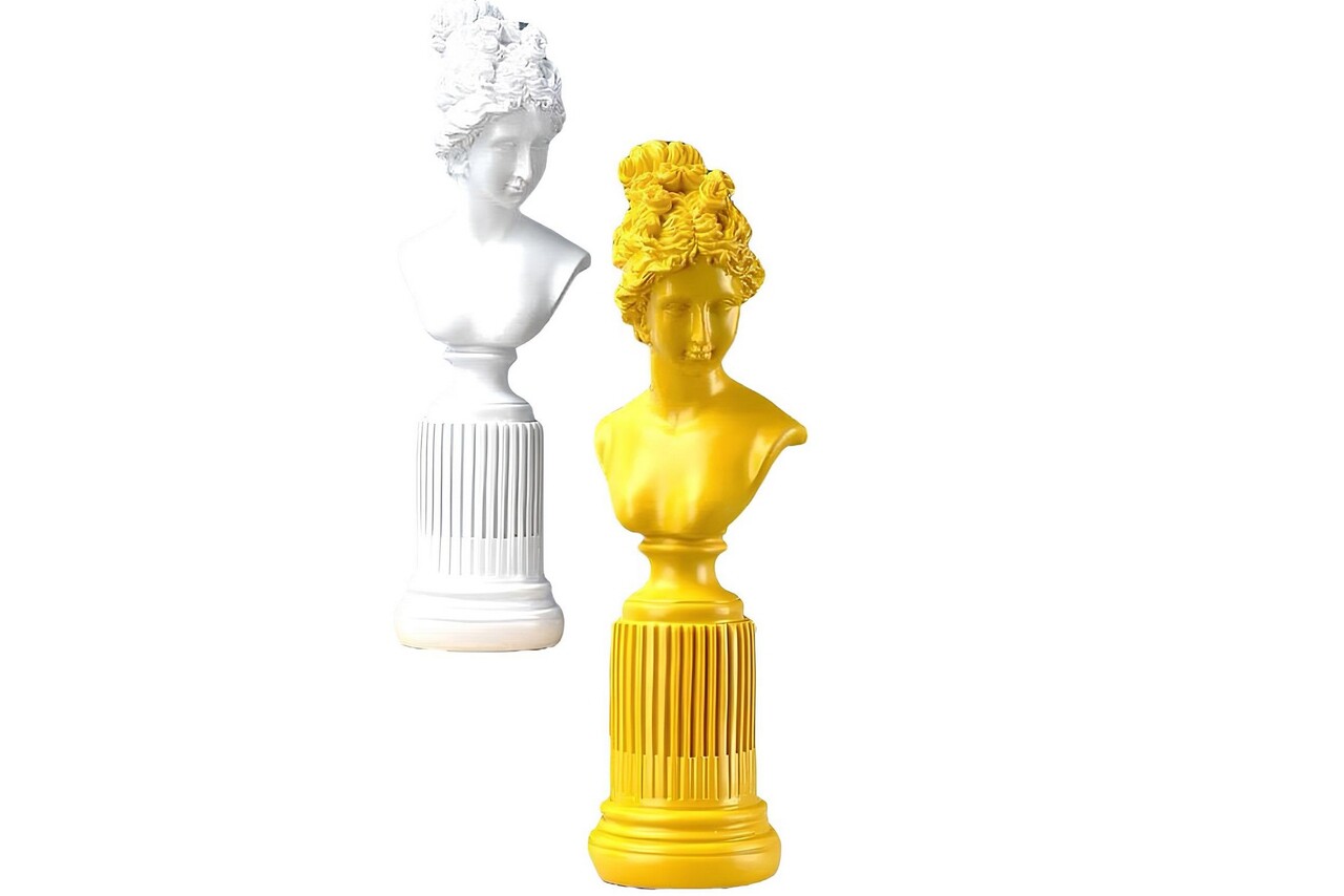 Set de obiecte decorative, CY0428, Poliester, Galben/Alb