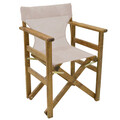 Set mobilier de gradina 5 piese Retto, Pakoworld, masa si 4 scaune, 100x60x71 cm, lemn masiv de fag/PVC perforat, bej/alb