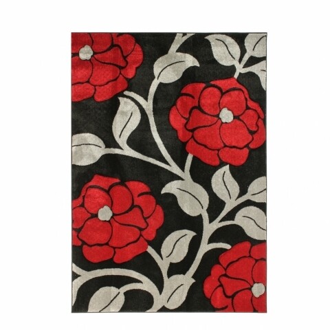 Covor Vine Red, Flair Rugs, 120 x 170 cm, 100% polipropilena, negru/bej/rosu