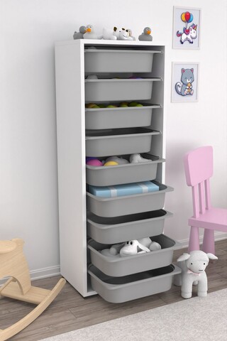Dulap multifunctional, Estella, Zola 9N, Alb/Gri