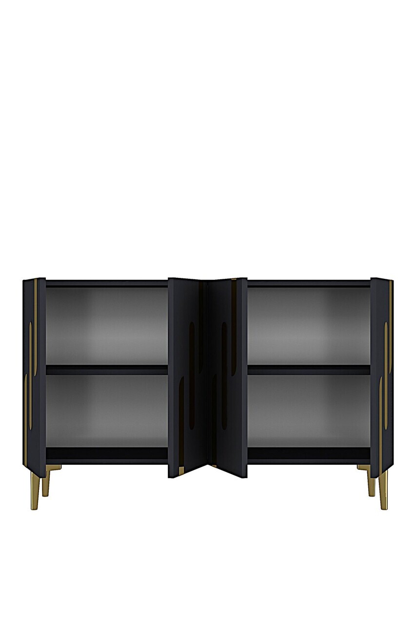 Consola, Hanah Home, Ece 120, 120x75x32 cm, Antracit / Aur — imaginea 5