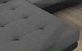 Coltar extensibil stanga 4 locuri ELTAP, Armd-20, Armando, 289x203x85 cm, lemn/poliester, gri deschis/negru