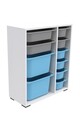 Dulap multifunctional, Estella, Zen 2D2K6U, Alb / Gri / Albastru