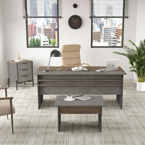 Set mobilier de birou, locelso, vs7, maro / gri / antracit
