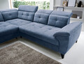 Coltar extensibil stanga 5 locuri ELTAP, LT-40RAQ, Inferne, 297x210x107 cm, lemn/poliester, albastru deschis