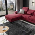 Coltar extensibil stanga 4 locuri ELTAP, Foble, 267x196x100 cm, lemn/poliester, rosu