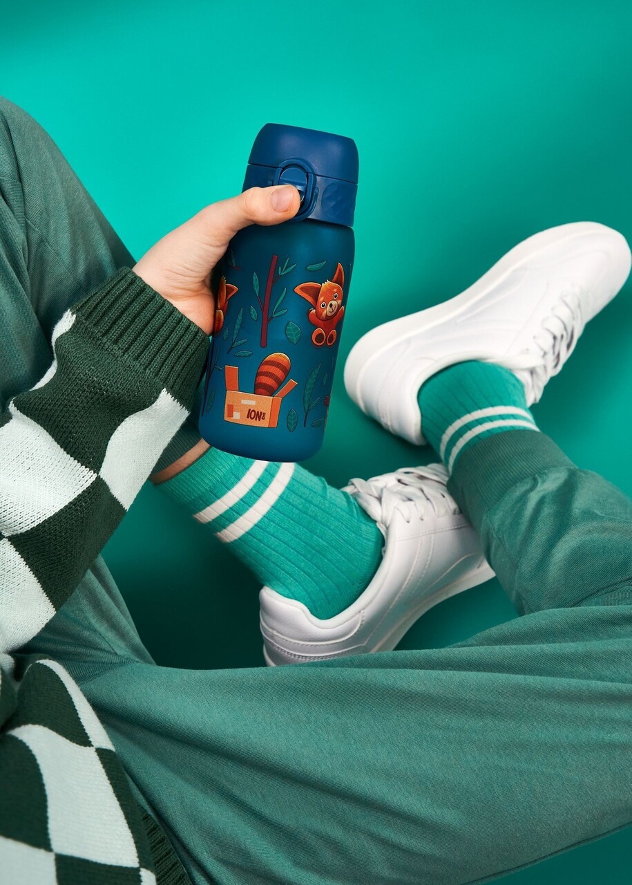 Sticla apa pentru copii, recyclon, 350ml, Red Pandas - Ion8 - imagine 6