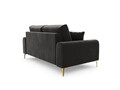 Canapea, Madara, Mazzini Sofas, 2 locuri, gold legs, 172x102x90 cm, catifea, gri inchis