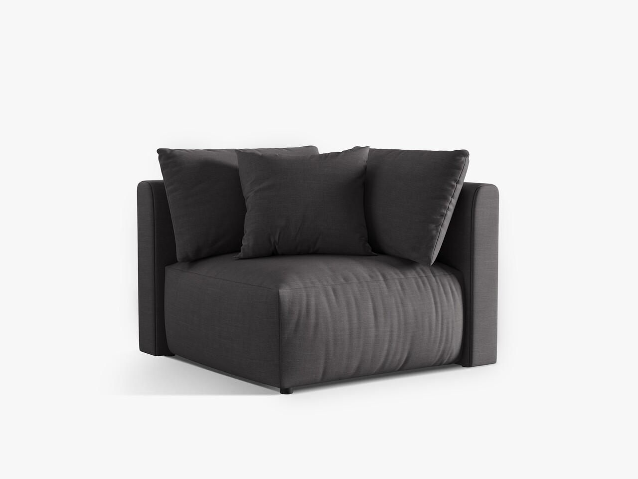 Modul pentru canapea, 1 loc, Chris-259, Micadoni Home, 100x100x80 cm, tesatura structurata chenille, gri beton - 1 | YEO