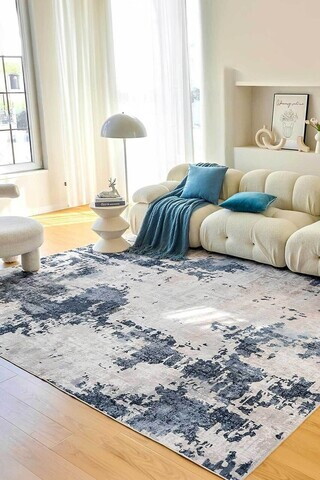 Covor, CLR-7269-HALI-124, 120x180 cm, Poliester, Albastru