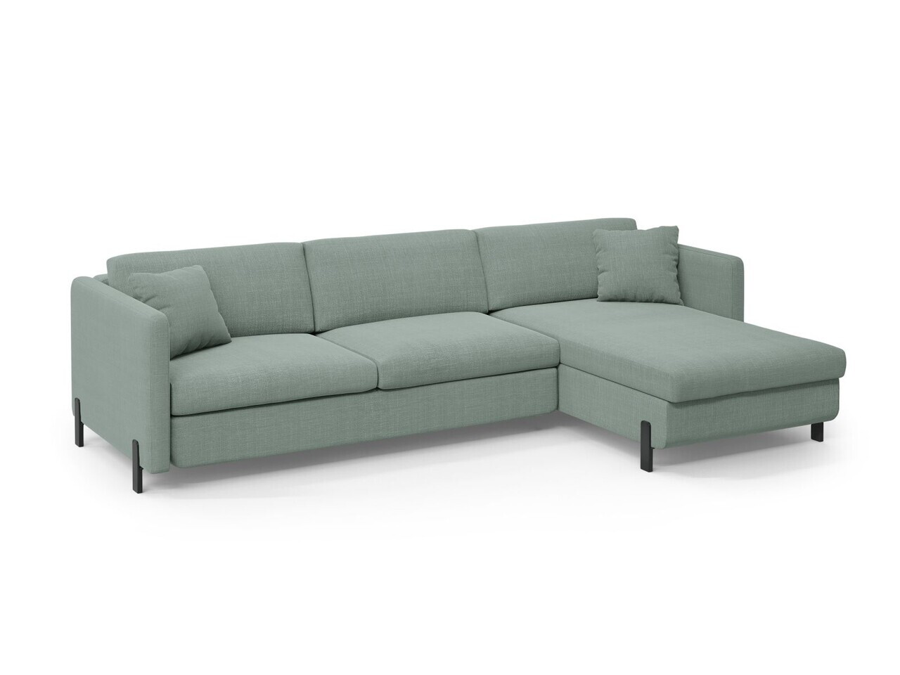 Coltar extensibil dreapta 5 locuri, Gloria, Micadoni Home, 286x170x88 cm, tesatura structurata, verde menta — imaginea 5