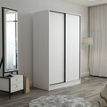 Dulap pentru haine, Minerva, Kale White, 120x210x60 cm, PAL, Alb