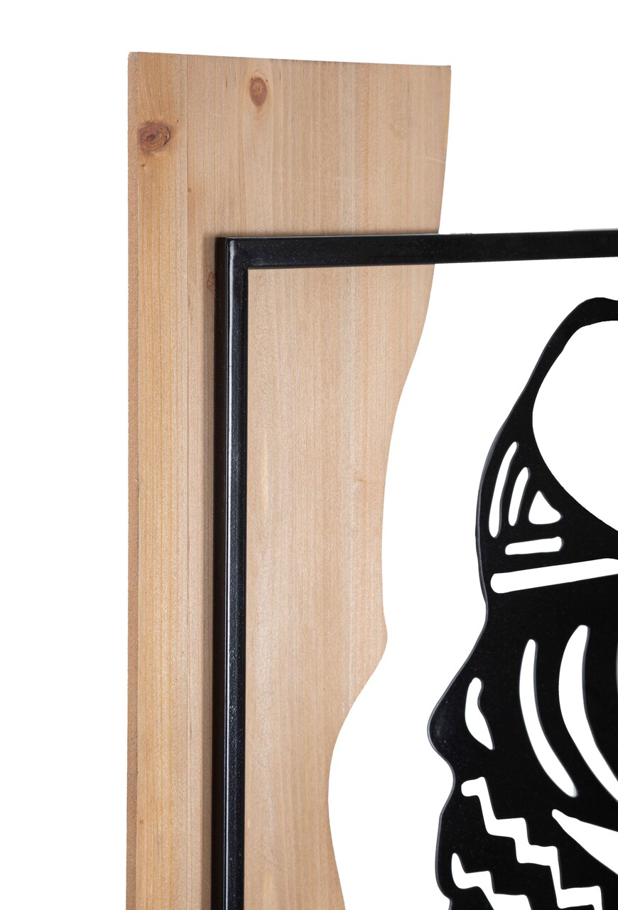 Decoratiune de perete Tribal, Mauro Ferretti, 53x80 cm, fier/MDF, negru/maro