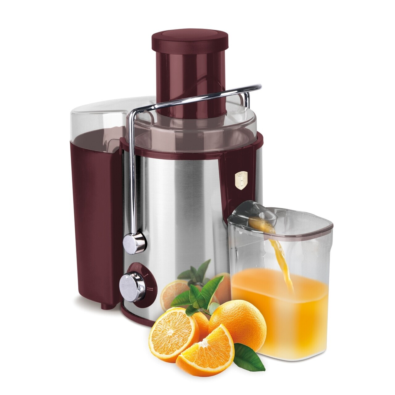 Storcator de fructe Berlinger Haus, Leonardo, 500W, 600 ml, inox, visiniu mat/argintiu - imagine 4