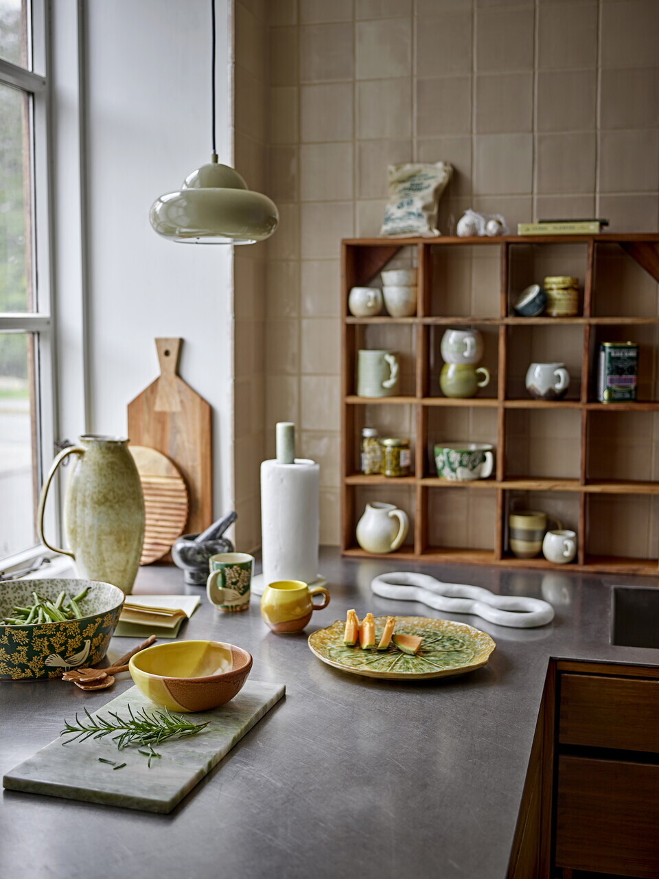 Raft de perete, Bloomingville, Tilo, 70x10x70 cm, lemn reciclat, maro - imagine 2