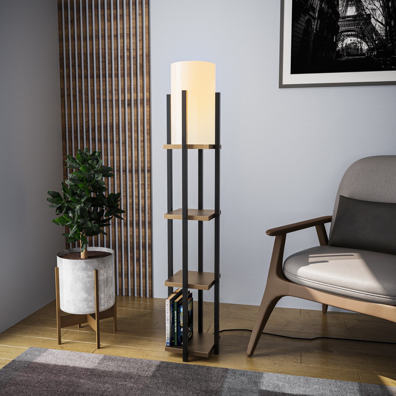 Lampadar, L'essentiel Maison, 892OPV1157, Negru