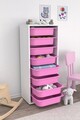 Dulap multifunctional, Estella, Cara 8N, Alb/Roz