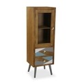 Vitrina cu 2 sertare si 1 usa Willo, Versa, 43 x 33 x 120 cm, lemn de pin/MDF, maro