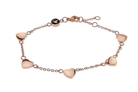 Bratara, Emily Westwood, Rose Gold Multi Heart, inox, auriu