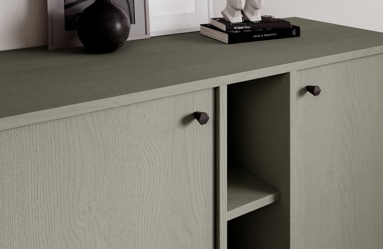 Comoda ADRK, Tili 2D 3P, 100.2x40.8x95 cm, PAL laminat, verde eucalipt — imaginea 5