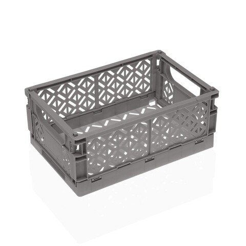 Cos pliabil pentru depozitare easy, versa, 25 x 16.5 x 10 cm, polipropilena, gri