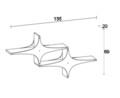 Raft pentru perete, Decormet, Susen 2, 135 x 69 x 20 cm, pal melaminat, alb
