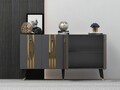 Consola, Olivia, Isil, 150x80x40 cm, PAL , Antracit / Aur