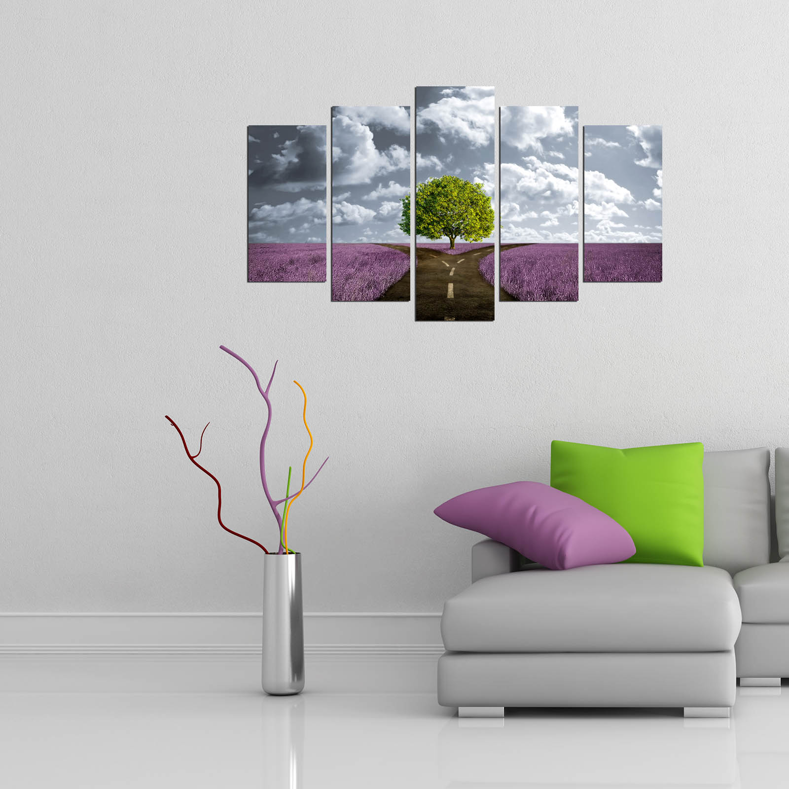 Tablou decorativ MDF, 5MX-72, 20 x 60 cm, Multicolor