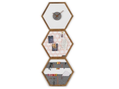 Set ceas de perete, panou memo si organizator de perete Rafevi Tuva, 60 x 52 cm, portocaliu Ceasuri