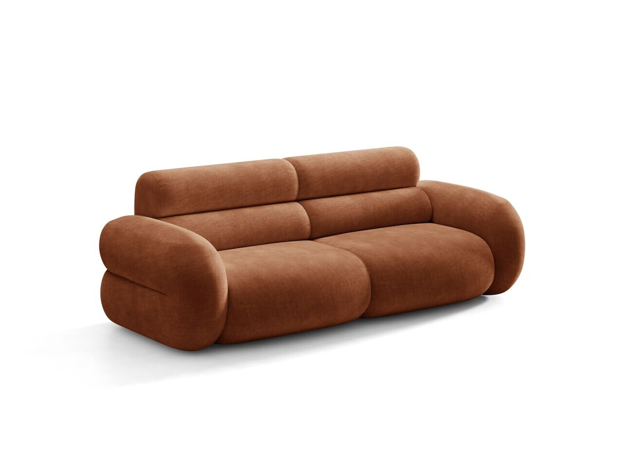 Canapea 3 locuri, Neo, Micadoni Home, 220x100x83 cm, tesatura Chenille, teracota — imaginea 6