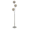 Lampadar, Aldos, H.160 D.35 cm, 3 x E27, 40W, metal/sticla, argintiu/fumuriu