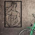 Decoratiune de perete, Muscle Male Posture, metal, 32 x 50 cm, negru