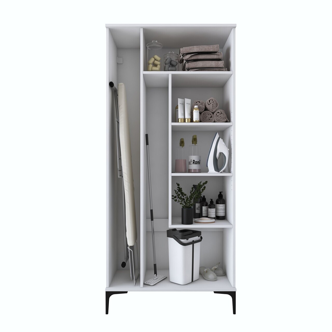 Dulap de baie, Hanah Home, KC104, 90x198.6x45 cm, PAL melaminat, Alb - view 10