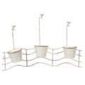 Ghiveci Triple, Creaciones Meng, 95x23x69 cm, fier, alb antic