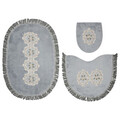 Set covoraș de baie (3 bucăți), Alanur Home, Queen, Poliester, Gri