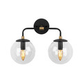 Aplica de perete, Fulgor, 942FLG2177, Metal, Negru/Maro antic