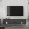 Comoda TV, Olivia, Retrolp4, Antracit / Argintiu