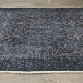 Covor, Woopamuk336, 80x300 cm, BUMBAC/POLIESTER, Albastru navy