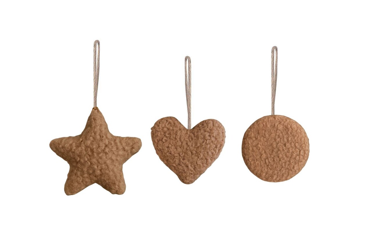 Ornament de Crăciun, 3 Lu Set, 80% POLIESTER/20% IUȚĂ, Maro - imagine 8