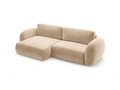 Coltar extensibil reversibil 4 locuri, Tonale, Cosmopolitan Design, 262x149x88 cm, catifea, bej migdala