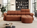 Coltar extensibil dreapta 3 locuri ELTAP, Beneth, 301x185x115 cm, lemn/poliester, caramiziu