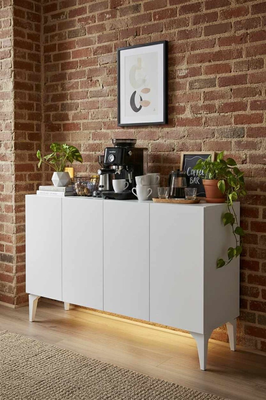 Consola, Hanah Home, Gumus 120, 120x79x32 cm, Alb — imaginea 3