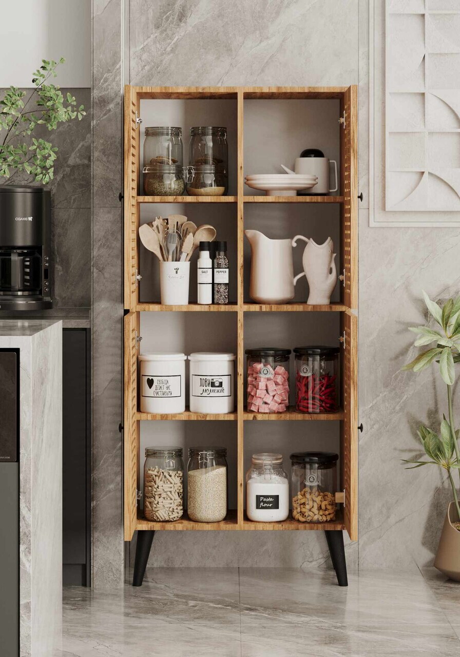 Dulap multifunctional, Hanah Home, Deneb, 70x160x33 cm, MDF, Maro - view 3