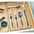 Organizator tacamuri pentru sertar bucatarie, extensibil, iDesign, 36x25-33x2 cm
