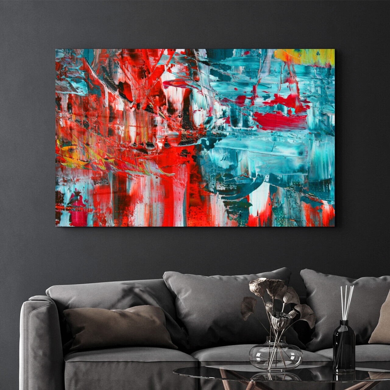 Tablou decorativ, OGLS-7097, Dimensiuni: 70 x 110 cm, Multicolor