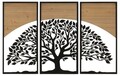 Decoratiune de perete 3 piese Arc, Mauro Ferretti, 105x70 cm, fier/MDF, negru/maro